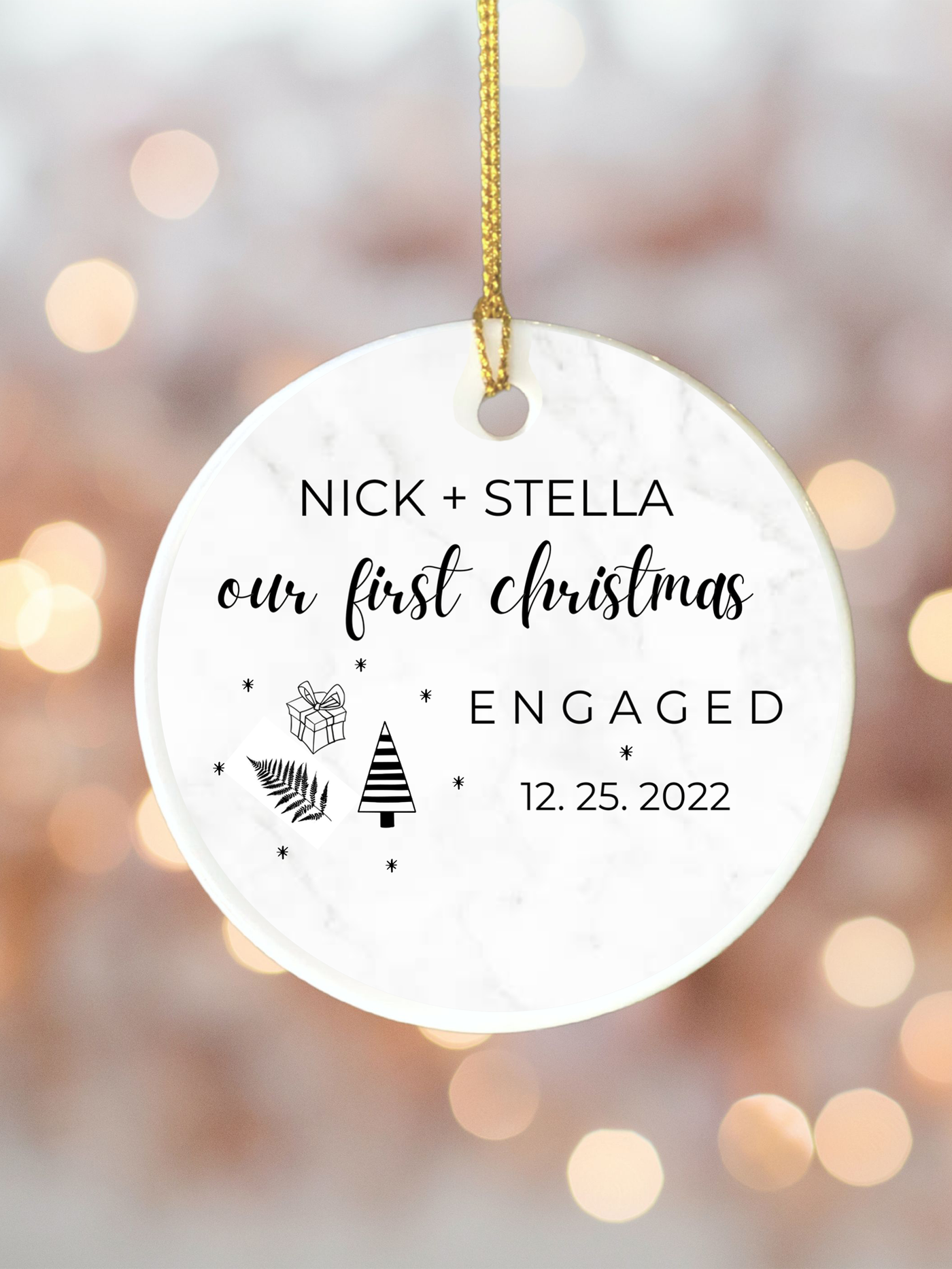 Our First Christmas Engaged Ornament