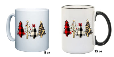 Christmas Trees Coffee Mug, Holiday Gift, Great Christmas Personalized Gift, Gift For Her, Gift For Him, Hot Chocolate Mug